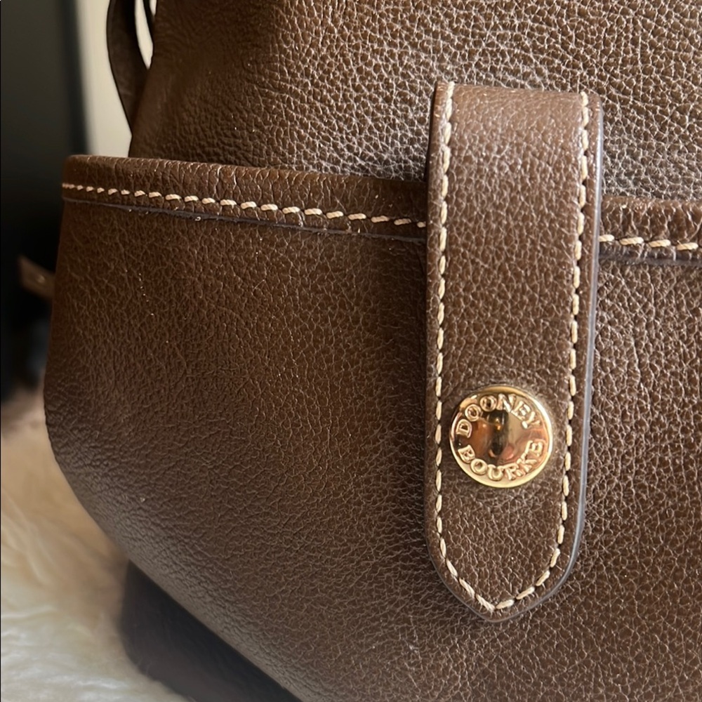 Dooney & Bourke Brown Leather Structured Tote - Picture 5 of 13